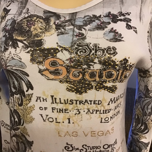 Boas 3/4 Sleeve Ornate The Studio Top - Picture 3 of 7